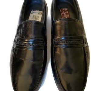 Cushins Womens Loafer Flat Shoe Black Leather Slip